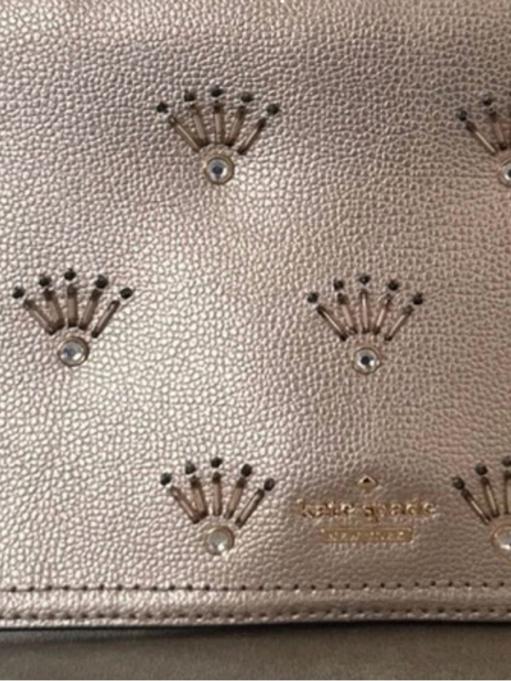 Kate Spade Patterson Drive Embellished Maisie Metallic Blush Crossbody w/dustbag - Picture 7 of 10